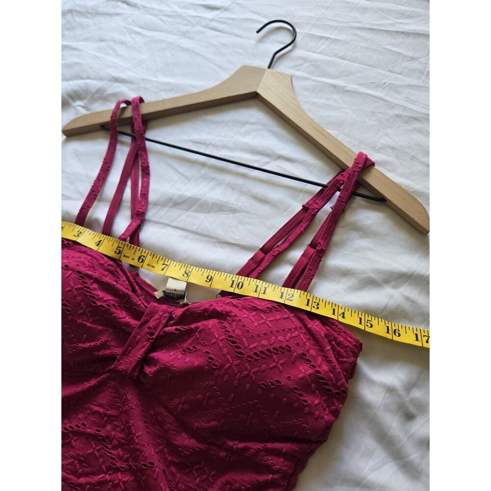 Sundance Seas The Day One Piece Swimsuit MED Fushia Magenta Eyelet Bathing Suit - Picture 6 of 7